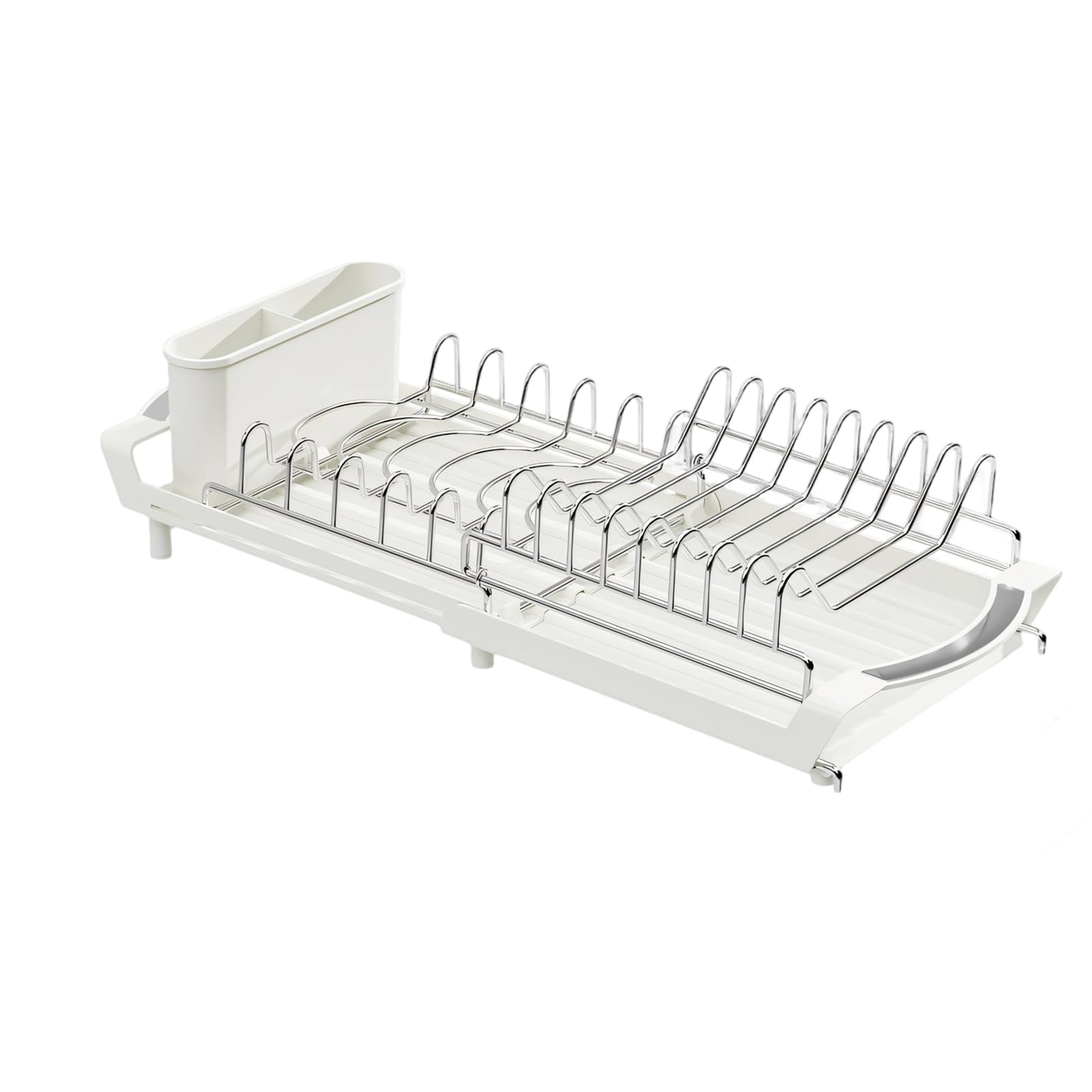 Tsophreniq Strong Double Deck Extendable Kitchen Drain Board Featuring Angled Design for Rapid Drying and Arrangement Friendly Tray Rack