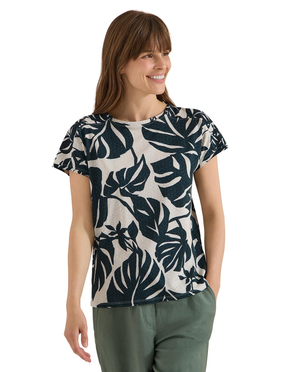 Cecil Women's 3230401 T-Shirt with Boat Neck and Print (Pack of 1), Palm Breeze Green, XL