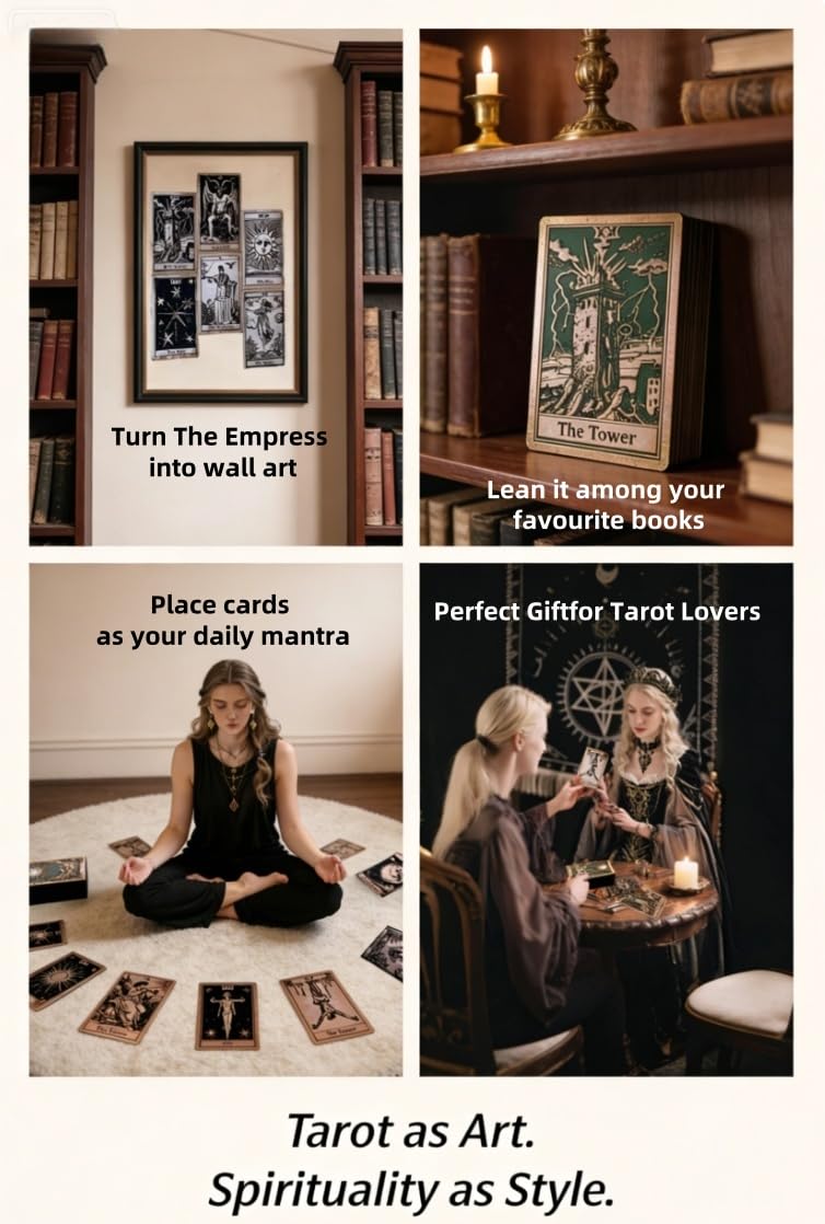MuxyToys Tarot Gift with Rose Gold 22 Major Arcana Tarot Cards Deck - 3D Carved Gold Foil Eco-Friendly PLA Art Deck - Image 3
