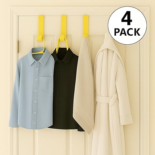 Miniatura 6 de Dependable Industries inc Essentials Juego de 4 ganchos para colgar sobre la puerta  Paquete de 4 ganchos de 35 pulgadas ganchos de plástico para