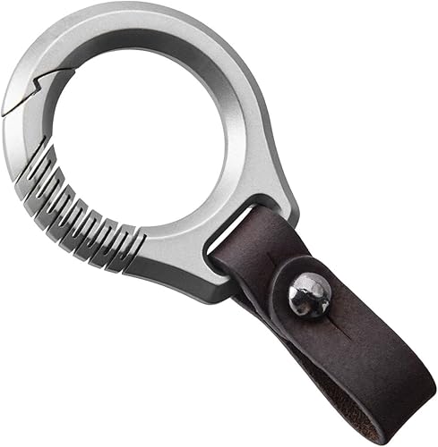 Llavero de titanio, abridor de botellas, cinturón de liberación rápida, soporte para llaves de cuero resistente, mosquetón para automóvil