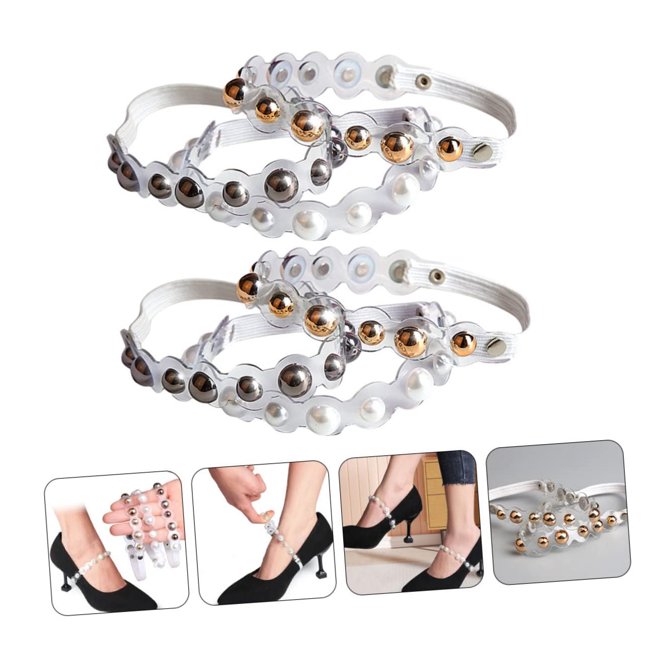 minkissy 12paia Fasce Caviglia Regolabili Per Scarpe Cinturini Elastici Antiscivolo Per Accessori Per Scarpe e Pratici