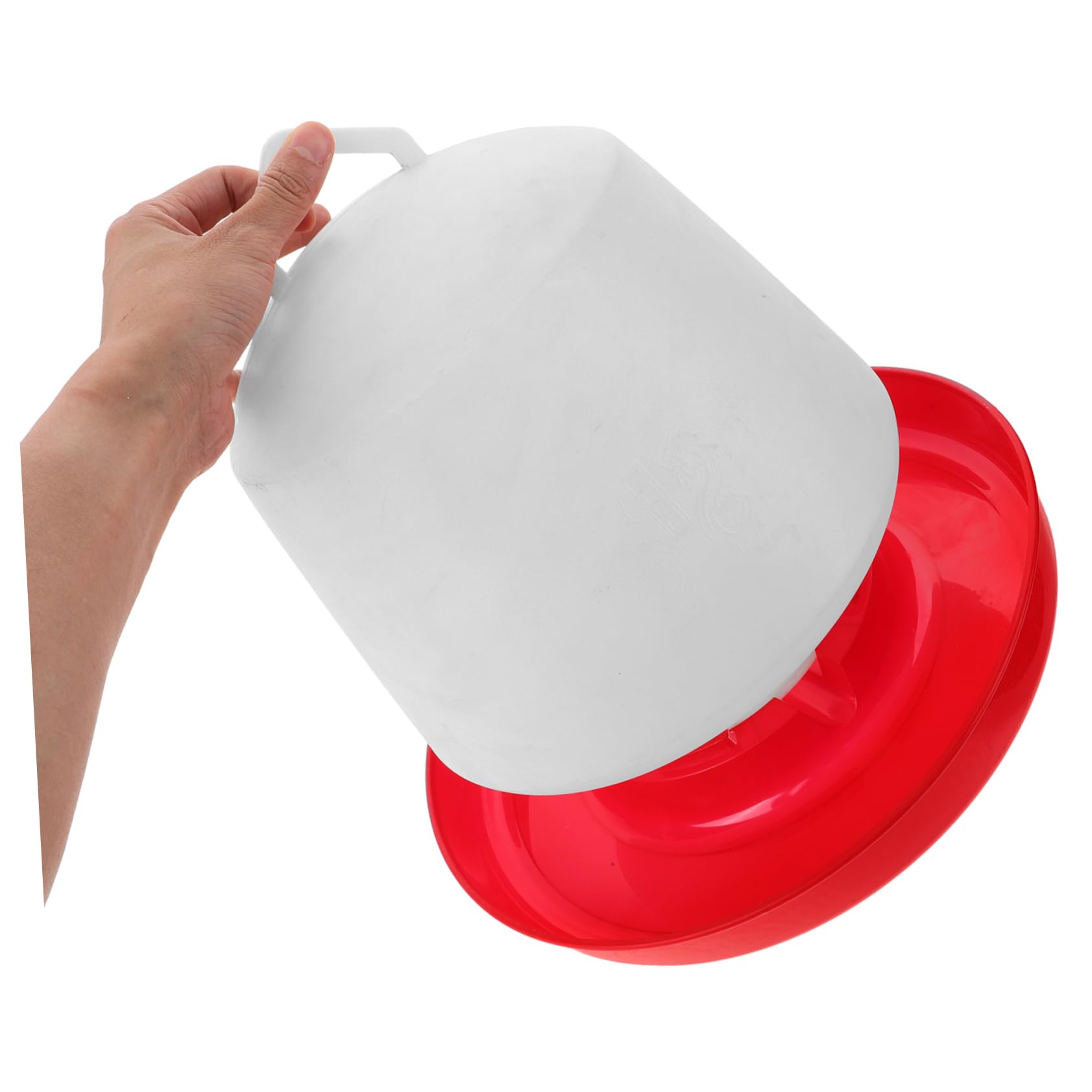 Mangiatoia per Pollame Struttura Stabile e Forte Resistenza in Plastico Bianco Design Creativo a Forma di Abbeveratoio per Uso Outdoor