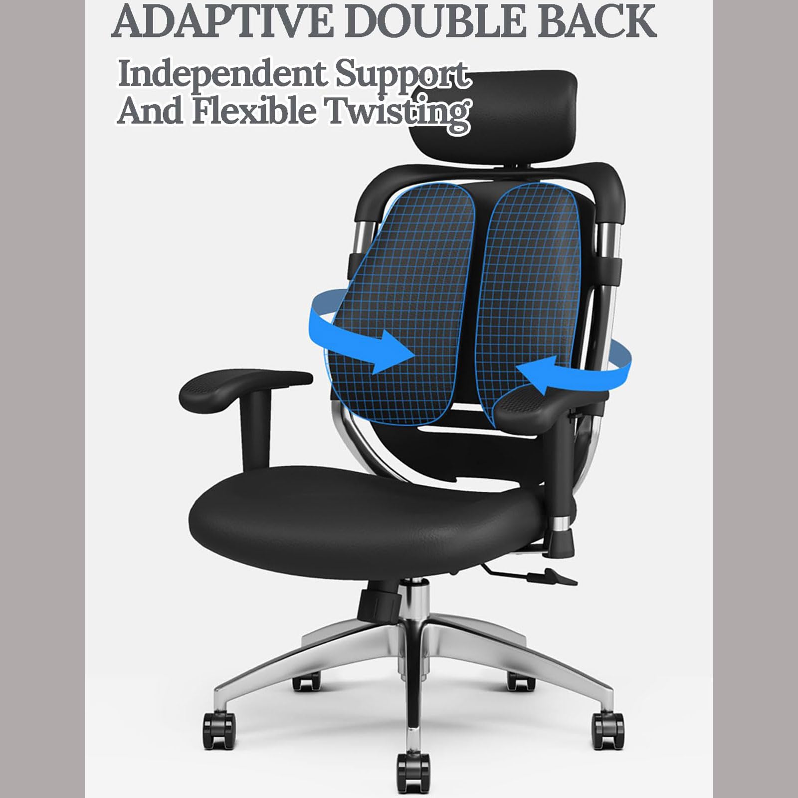 Sedia da ufficio da gioco, ergonomica, con schienale alto, con supporto lombare, reclinabile, per giocare e lavorare, design confortevole per lunghe ore
