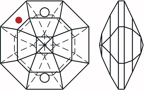 Miniatura 2 de Swarovski Strass - Atrapasoles de 1.969 in (2 pulgadas), diseño de lirio octágono, diseño de arcoíris, firma grabada con strass