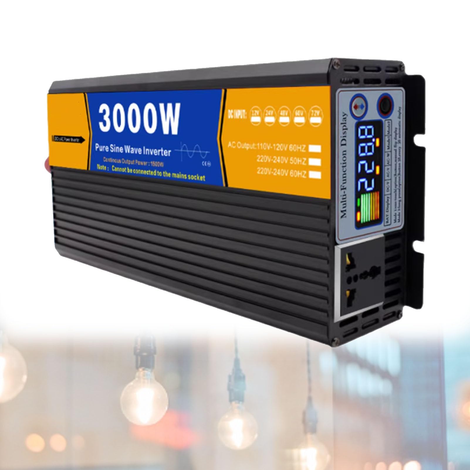 Falownik Sinusoidalny O Mocy 5000W, WejśCie DC 12V–72V, WyjśCie 220V AC, NiskoczęStotliwośCiowy Przetwornik Energii SłOnecznej Do DomóW I KamperóW Poza Siecią Energetyczną 3000W-60V