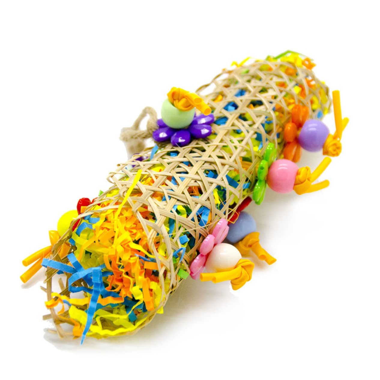 LIOOBO Weaving Parrot Natural Gnawing and Shredding Drawing Paper Tube for Birds for Cockatiel and Other Pet Birds