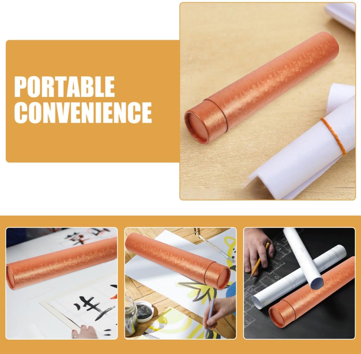 2pcs Telescopic Poster Holder Tubes with Protective Caps, 6cm Diameter