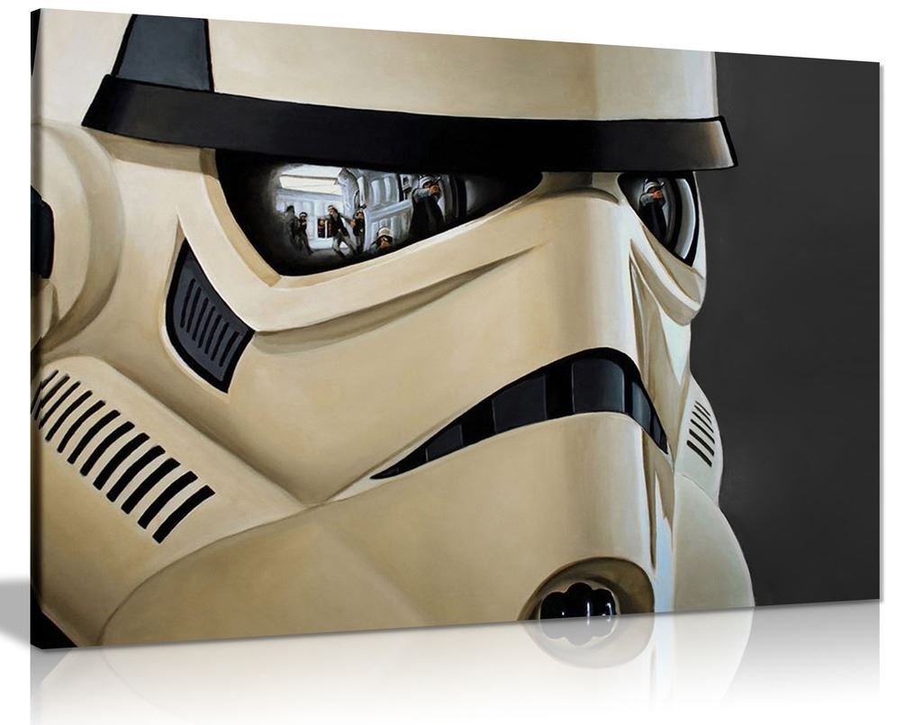 Panther Print Star Wars Storm Trooper Canvas Wall Art Picture Print (30X20)