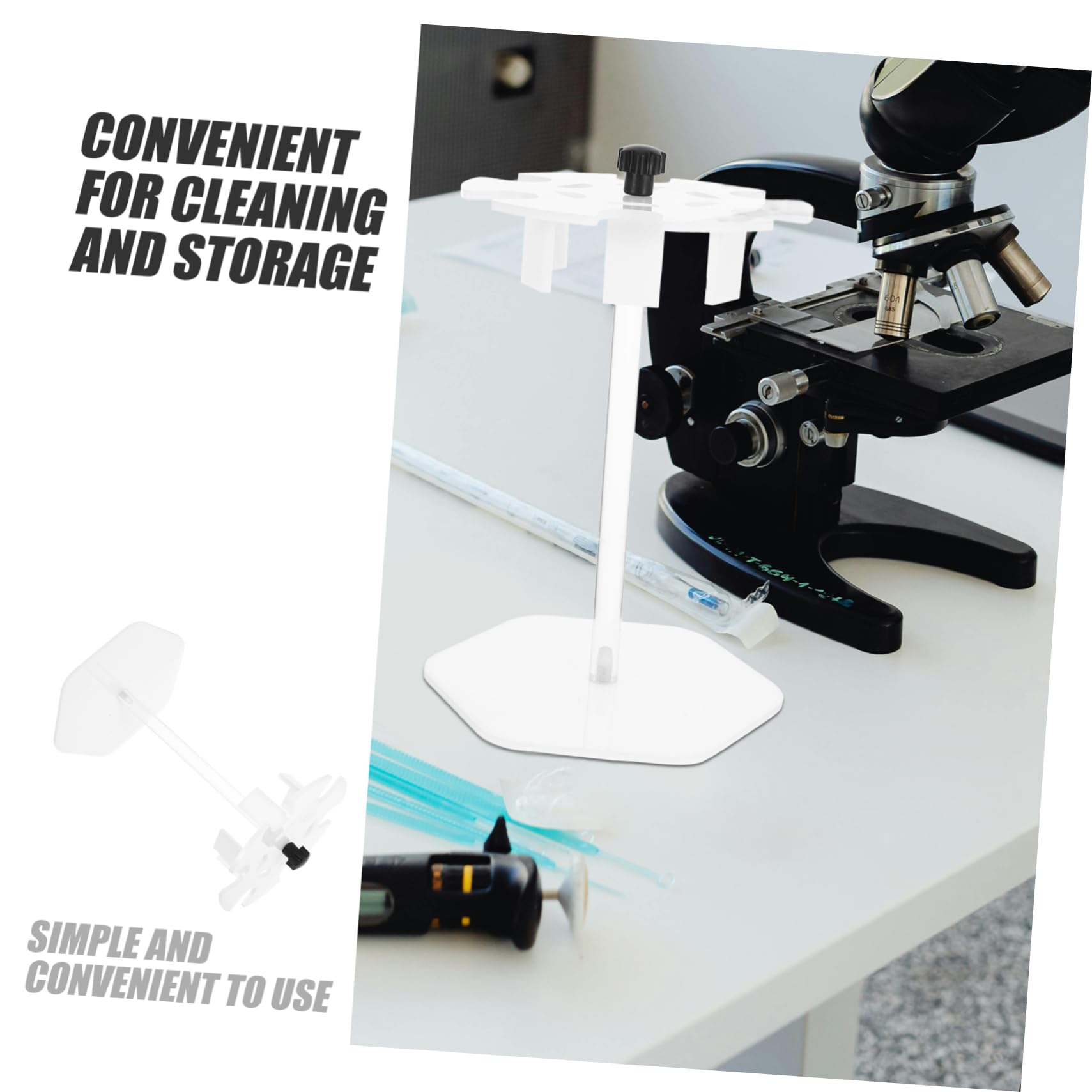 Zerodeko Supporto per Pipette da Laboratorio in Acrilico Robusto e Portatile per Postazione di Lavoro e Organizzazione Strumenti