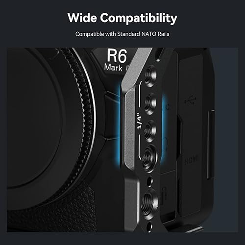 Miniatura 5 de SmallRig Mango lateral NATO a presión, diseño de bloqueo rápido, ajustable hacia arribaabajo, soporte de zapata fría incorporado, orificio de rosca