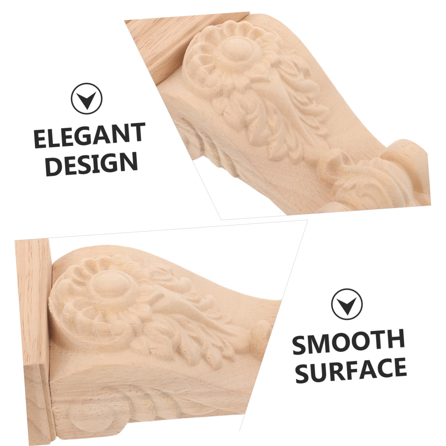 Uonlytech Ménsulas de Madera Talladas Artesanía Intrincada para Decoración Elegante de Muebles y Paredes Superficie Lisa Pintar