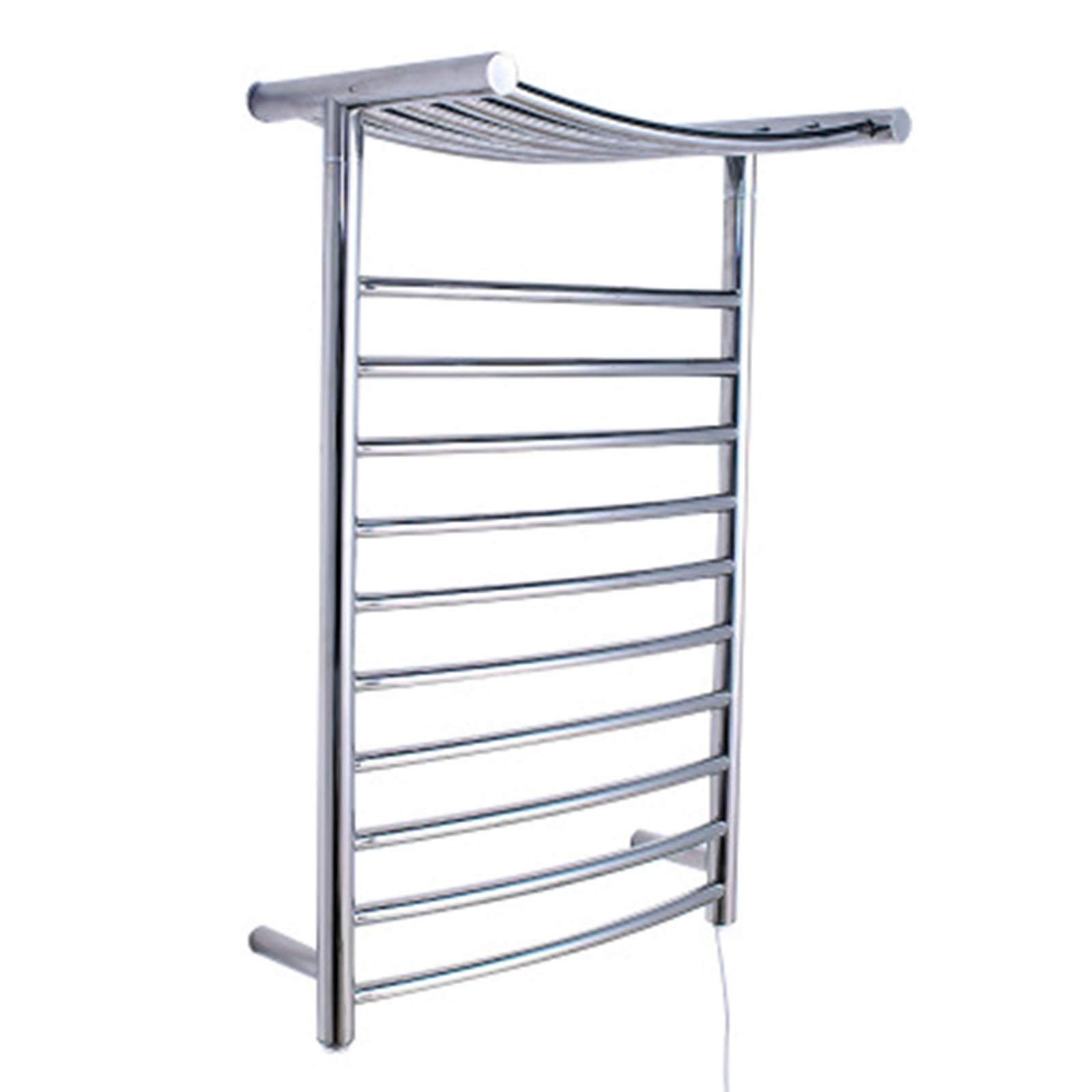 ZQFIDFYR Electric Towel Warmer, Bathroom Wall Mounted Heated Towel Rack, 304 Stainless Steel Polished Heated Towel Rail Drying Racks with Waterproof Switch (Plug in)