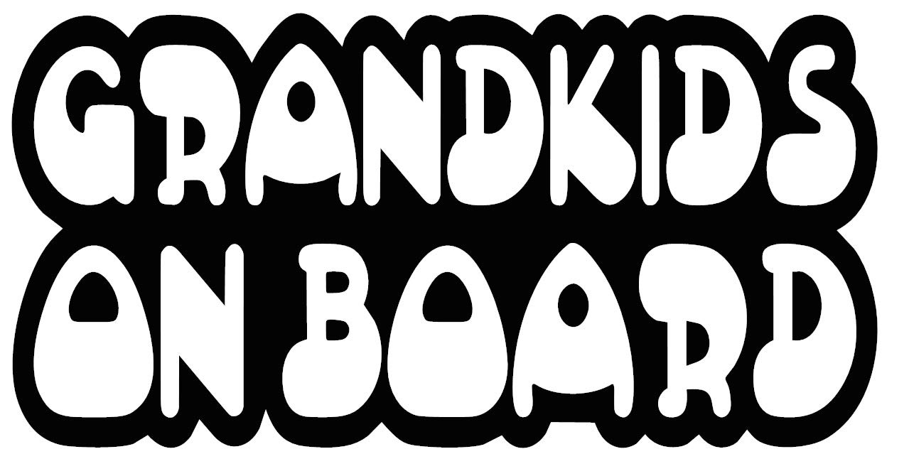 1st-Class-Designs Grandkids On Board Grand Kids Sticker/Decal 6 x 3 Inches Any Colour Made In Yorkshire