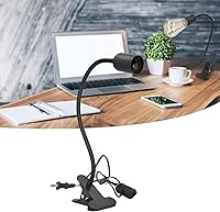 Vista 5 de Walfront Soporte de lámpara de escritorio E27 E26 Clip de 360 ° Flexible de cuello de cisne Clip de abrazadera Soporte de bombilla de luz de lectura