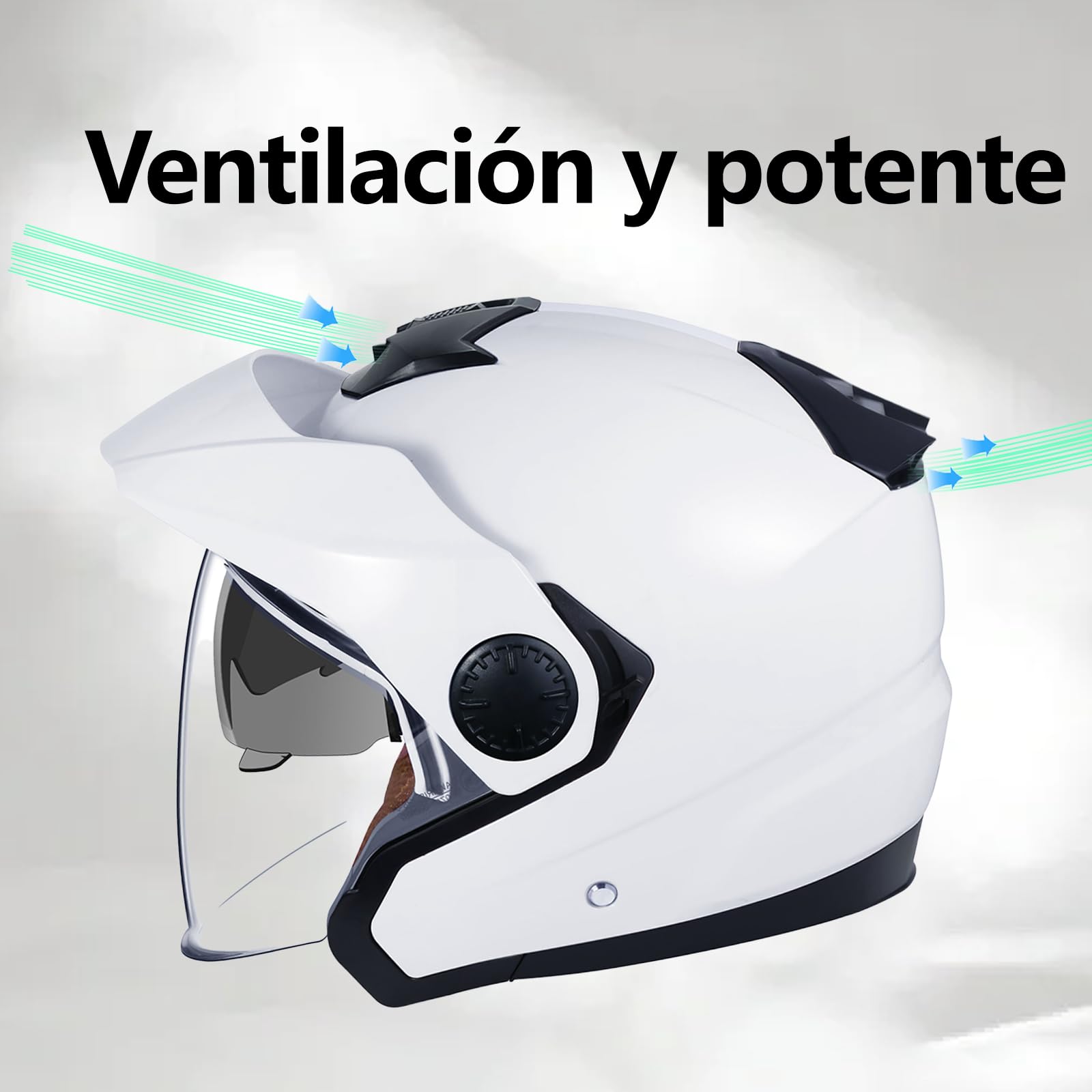 Cascos Moto Jet para Hombre y Mujer Casco de Motocicleta Casco Scooter Doble Visera