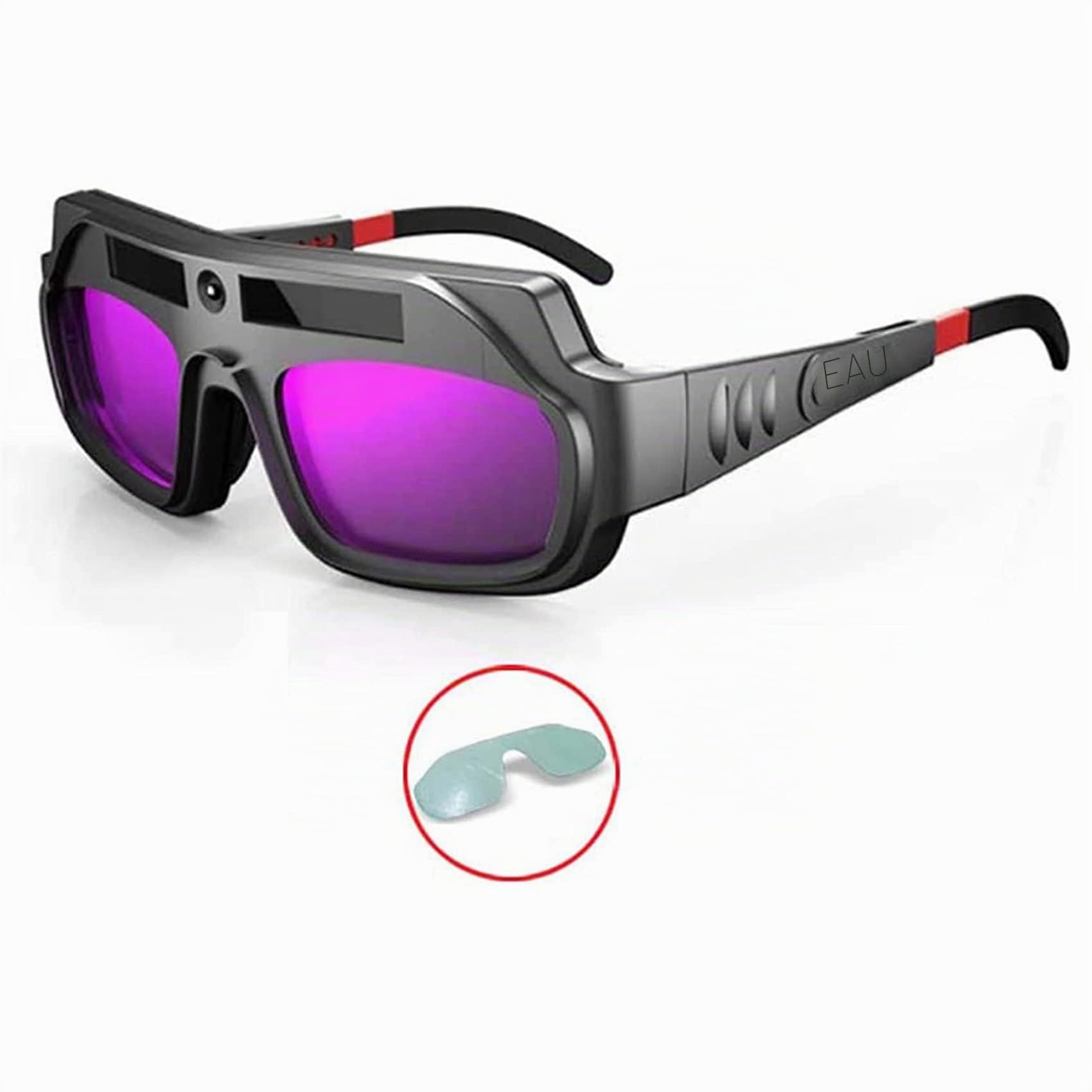 Lunettes de soudage -obscurcissantes anti-rayures pour découpe plasma avec 10 verres