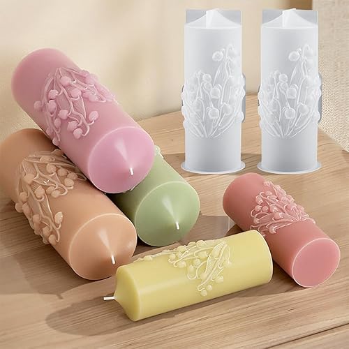 Miniatura 7 de 2 moldes de silicona para velas, cilindros con flores, moldes de resina de silicona de cristal para fundición de resina epoxi UV, manualidades,