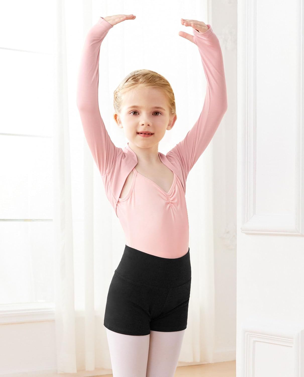 Modal Girls Kids Ballet Shrug Sweater Open Front Athletic Bolero Cardigan for Leotards - Image 3