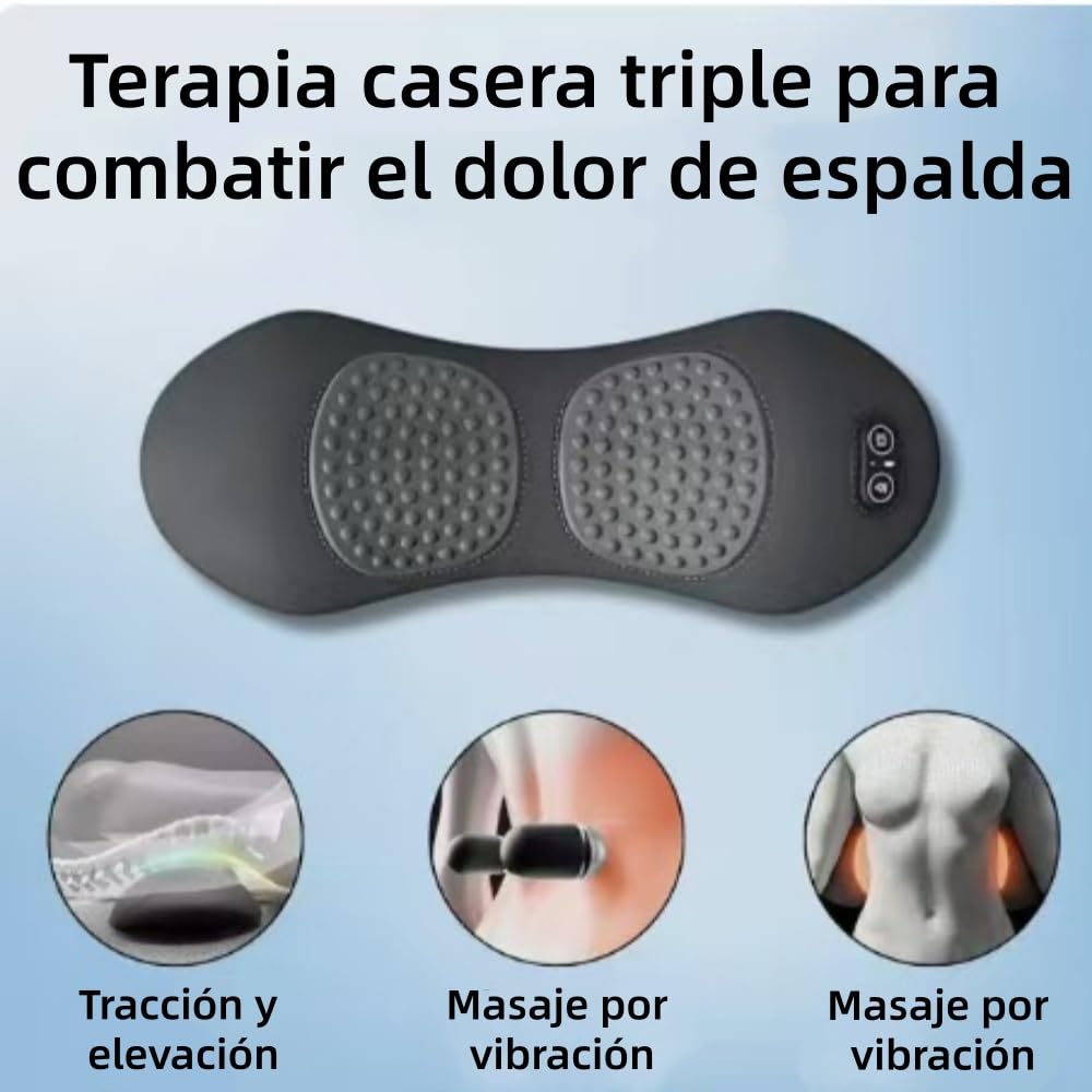 SomniX Pro — Masajeador Terapéutico Triple Fusión, Vibración y Estiramiento - Soporte Lumbar Ergonómico, Hogar y Viajes - Almohada