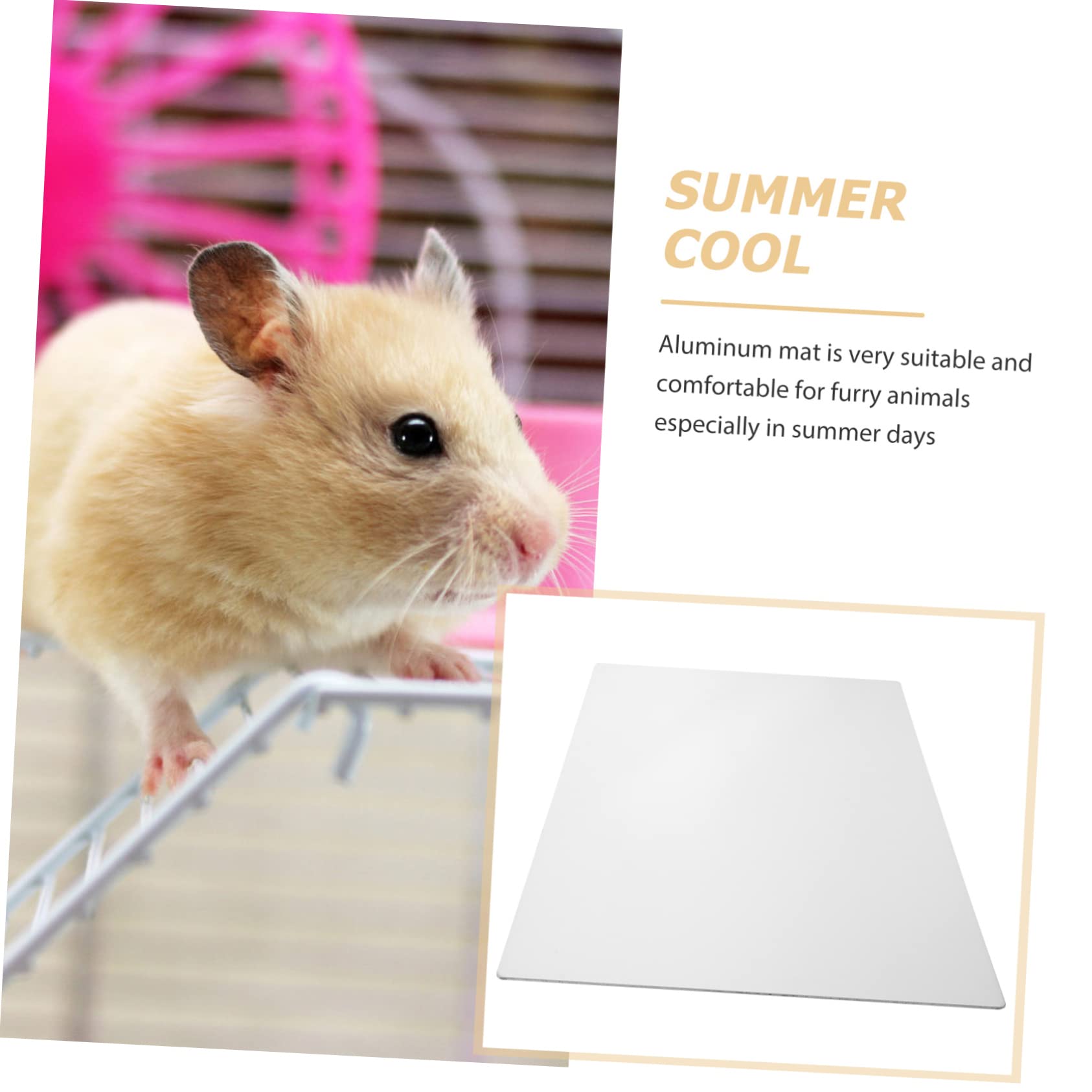 Kühlmatte für Haustiere Selbstkühlende Aluminiumplatte für Hamster Meerschweinchen und Andere Kleintiere Tragbare und Langlebige Kühlmatte für Sommer
