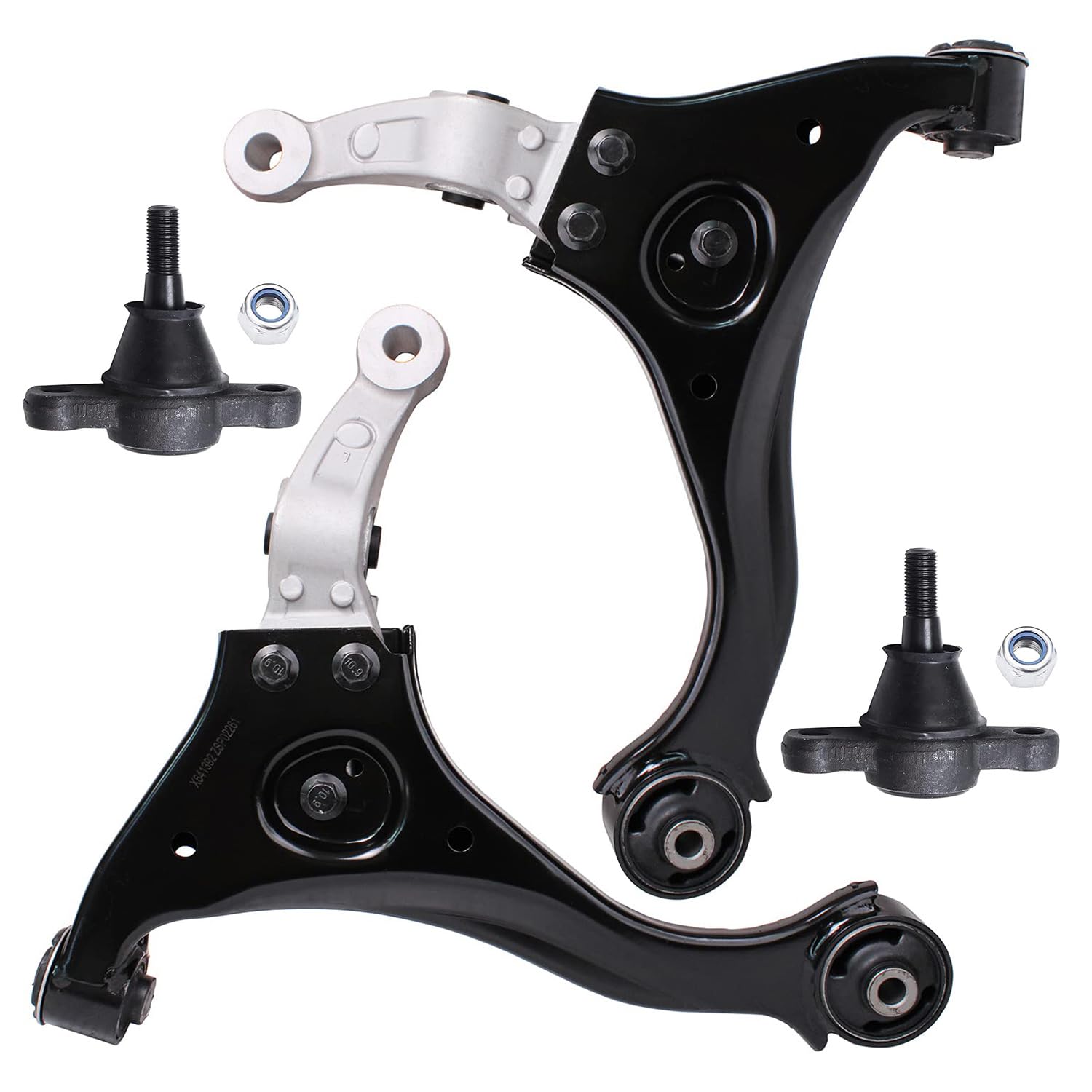 Detroit Axle - Front 4pc Control Arms Ball Joints for 06-10 Hyundai Sonata