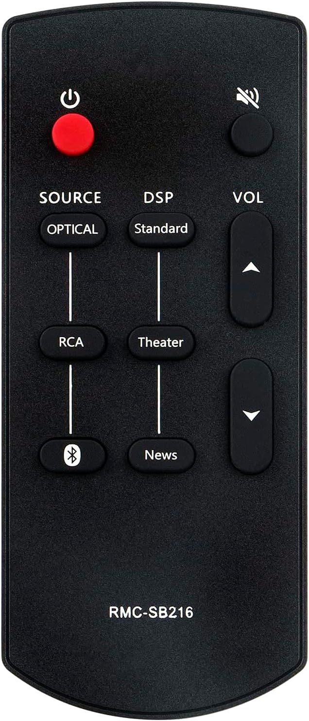 RMC-SB216 RMCSB216 Replace Remote Control Fit for for Insignia SB216 Mini 2.0 Soundbar NSSB216 NS-SB216 NS-SB216-VG SB216 Sound bar Home Theater System