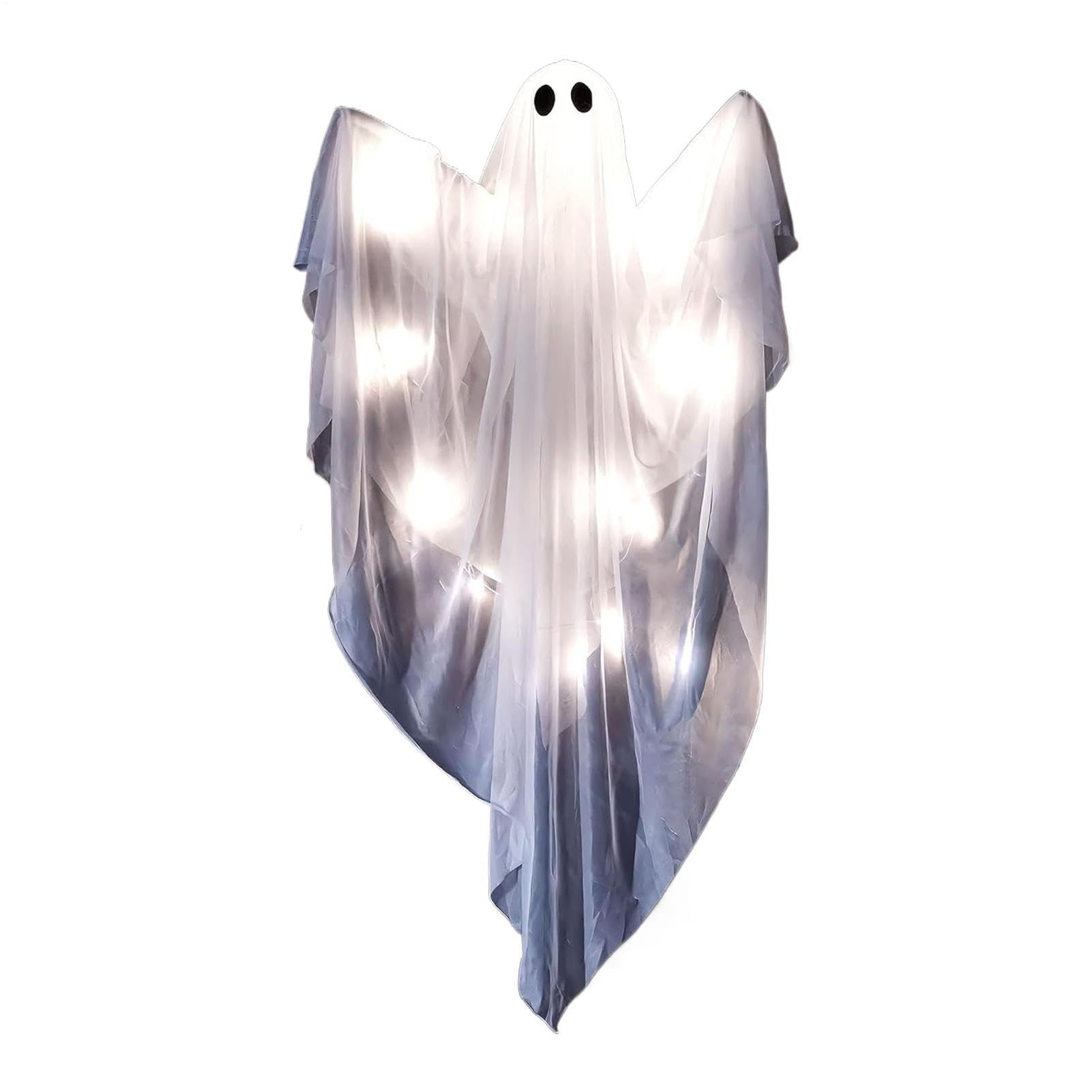 Figura de fantasma de Halloween colgante con luces para exterior