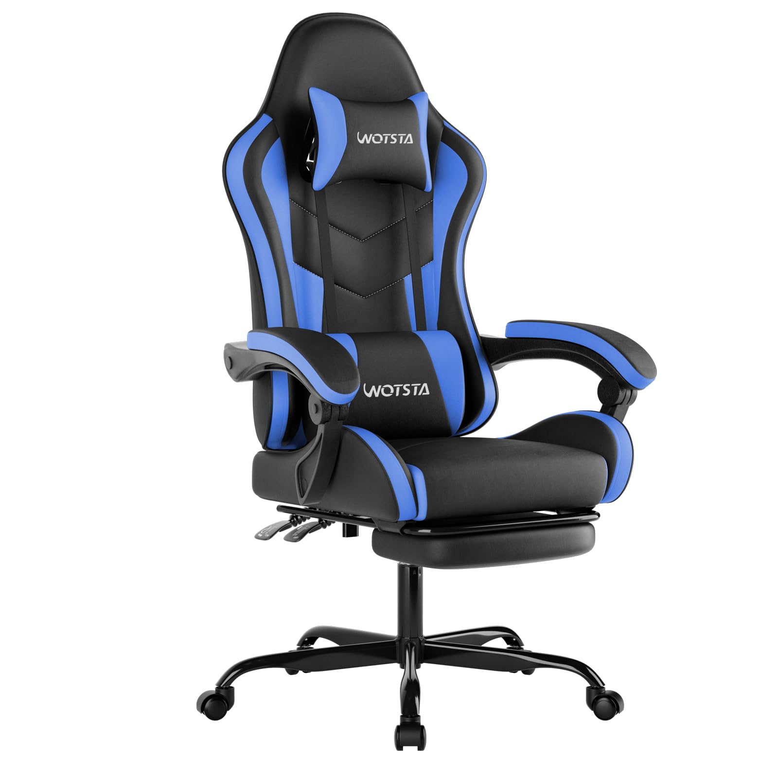 WOTSTA Gaming Chair Computerstuhl Ergonomischer Gaming Stuhl mit Fußstütze Bürostuhl Ergonomischer Computerstuhl mit Lendenwirbelstütze