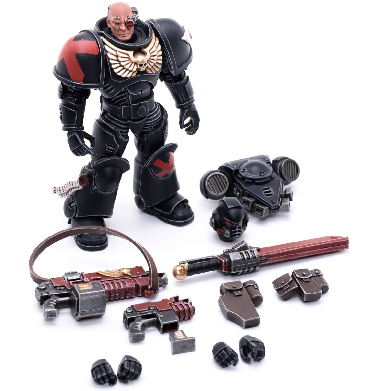 Pipigirl JoyToy 40K Genuine License 1/18 Soldier Action Figures, 4inch Army Military Extreme Warrior Models Kits(Pmaris Space Marines Black Templars) — view 6