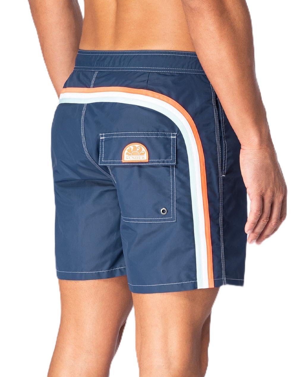 Sundek Men's 00724 - Navy 24 Fixed Waist Boardshort, Swim Trunks 16" Length 7.5" Inseam, Size 38