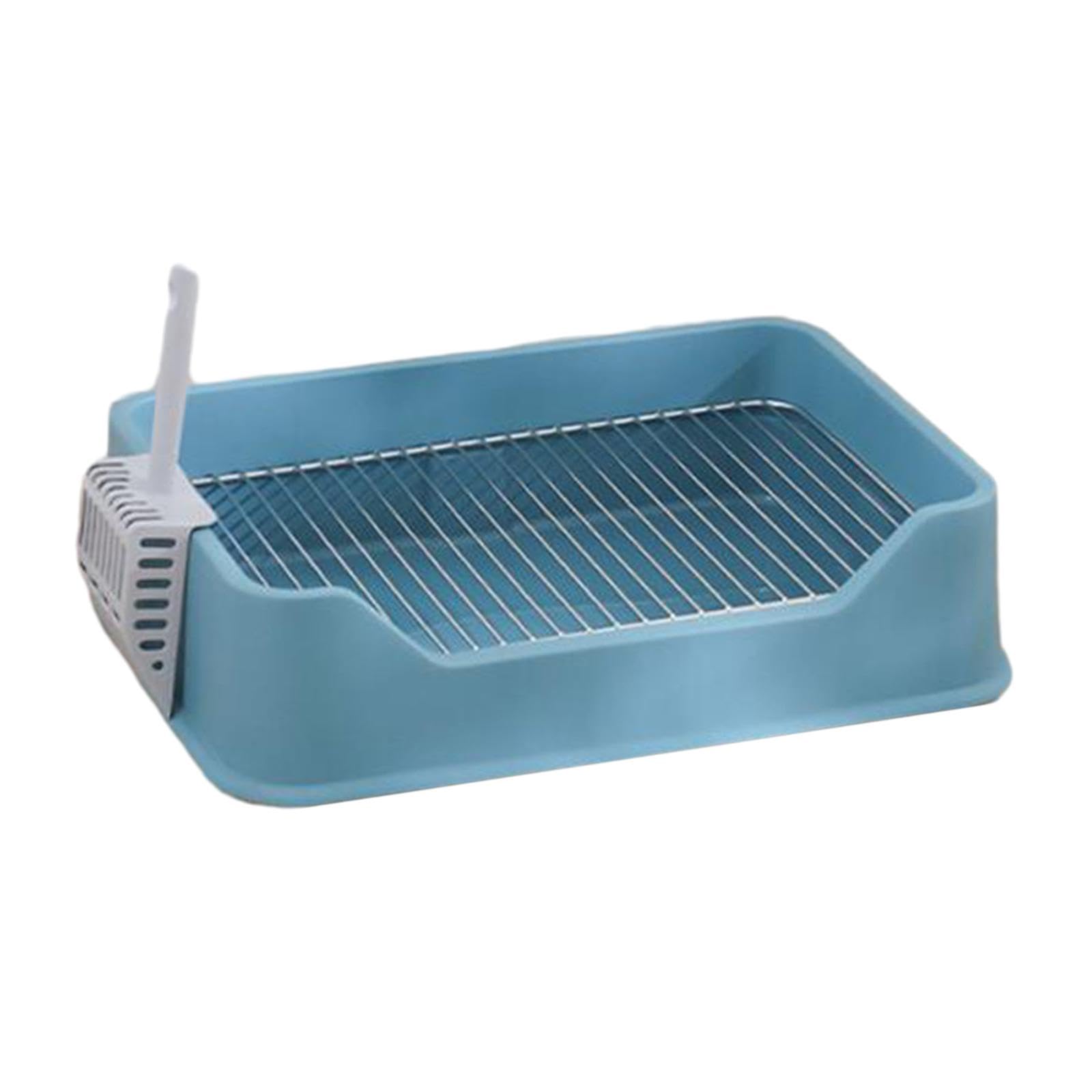 Dog Litter Pan Indoor Potty Tray with Spoon Small Animal Toilet Box for Small Dogs Ferrets Bunny Small Animals, Blue