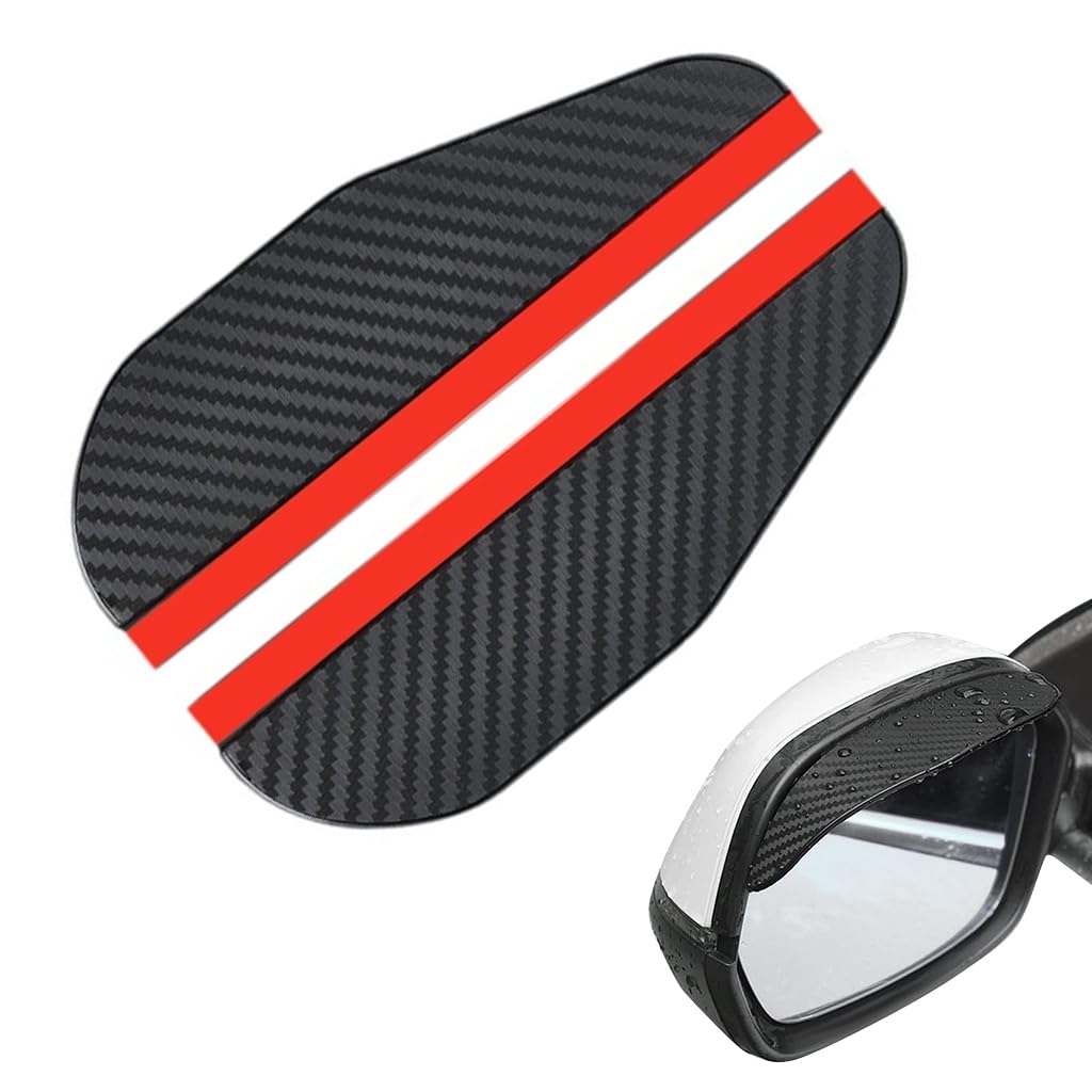 ZIBUYU® 2PC Car Mirror Rain Protector PVC Car Side Mirror Rain Guard Eyebrow Cover, 16.5X5.5cm, Universal Fit for Most Cars, Suvs & Trucks, Protects Against Rain, Snow & Glare(Black)-image-26