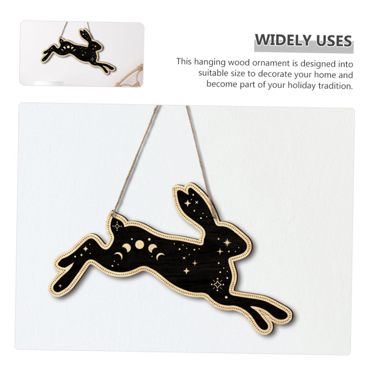 ABOOFAN 3 Pz Ciondolo Coniglio Decorazioni casa Bedroom Decoration Arredamento Cinese della Porta di Pasqua Decorazione casa ciondoli Coniglio di Legno Animale di Legno Appeso