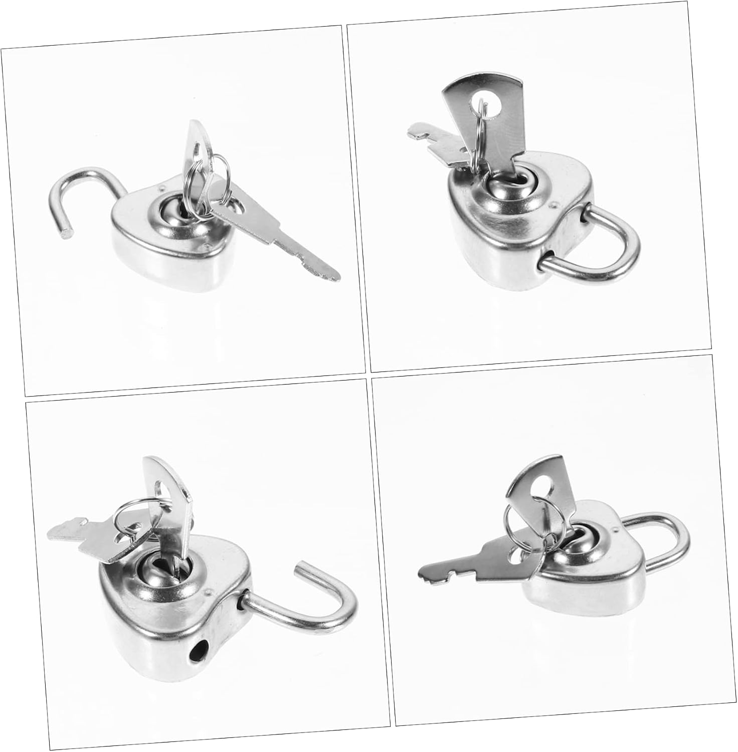 12Pcs Heart Shape Padlocks Mini Travel Locks for Cabinets and Luggage Durable with Keys Each for Love Locks and Travel Security