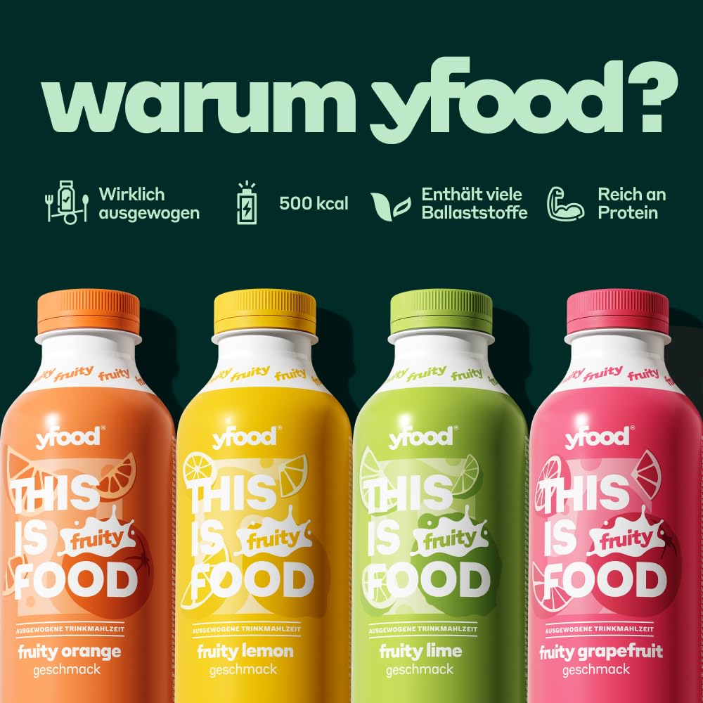 yfood Fruity Trinkmahlzeit - für unterwegs & stressige Tage - vollwertig & ready-to-drink (6 x 500ml)