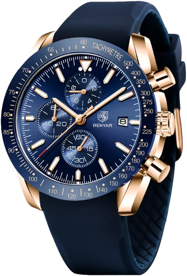 Raitown Montre Homme Acier Inoxydable Étanche Grand Cadran Style