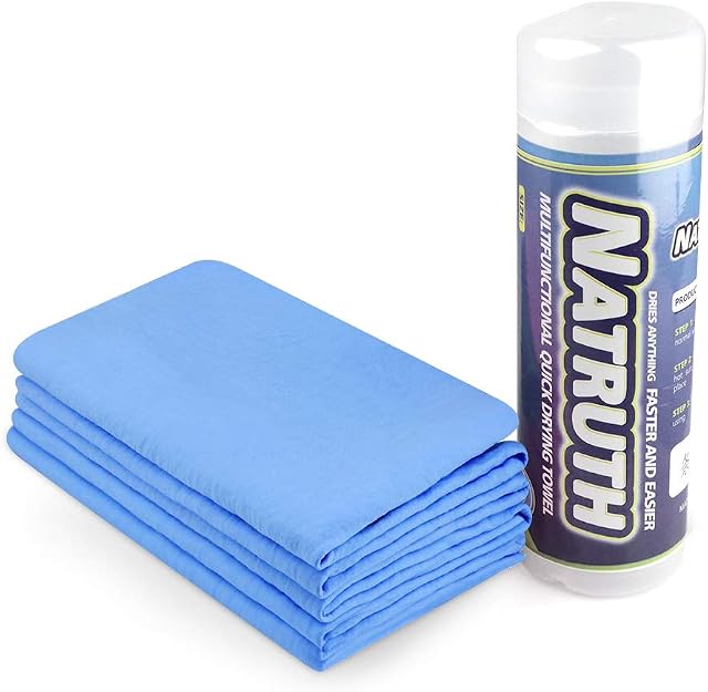 NATRUTH Multifunctional PVA Synthetic Chamois Cloth, Car Cleaning Cloths, Clean Tool, Synthetic Chamois Leather Cloth, Super Absorber Cloth for Car, Blue Storage Tube660x430mm