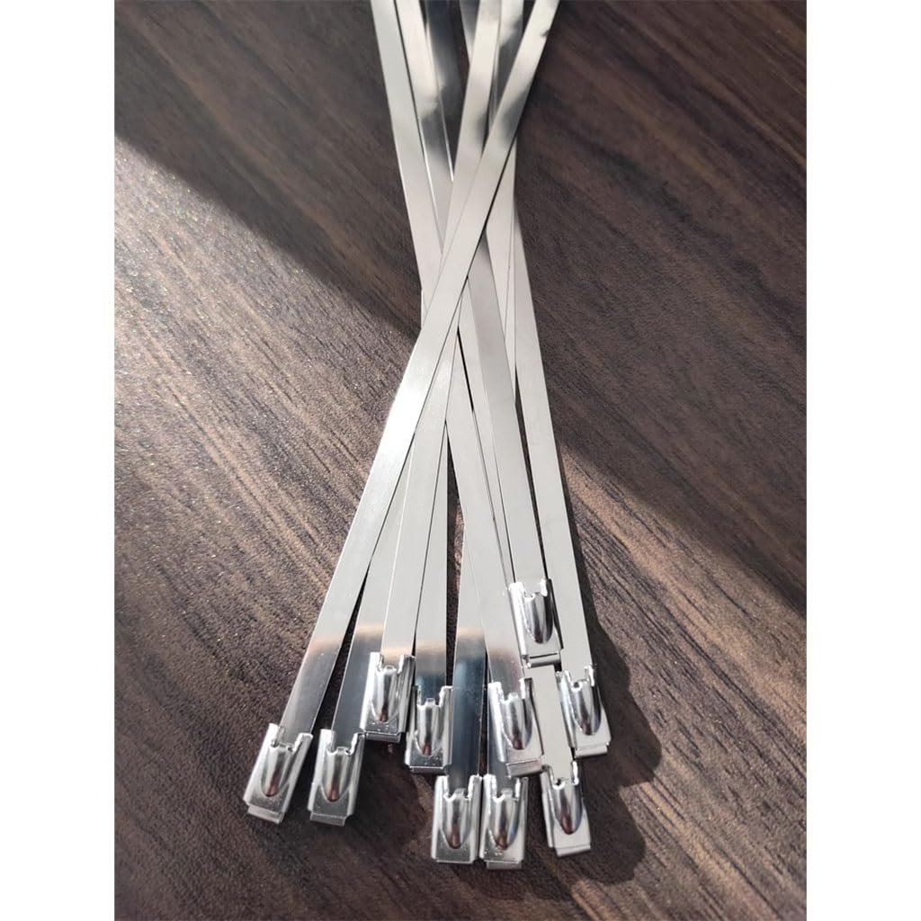 Metalowe opaski zaciskowe, opaski kablowe, 100 szt. 7,9 mm ze stali nierdzewnej, samoblokujące metalowe opaski zaciskowe, 20 cm-150 cm długości, wielofunkcyjna opaska zaciskowa z blokadą(1300mm)