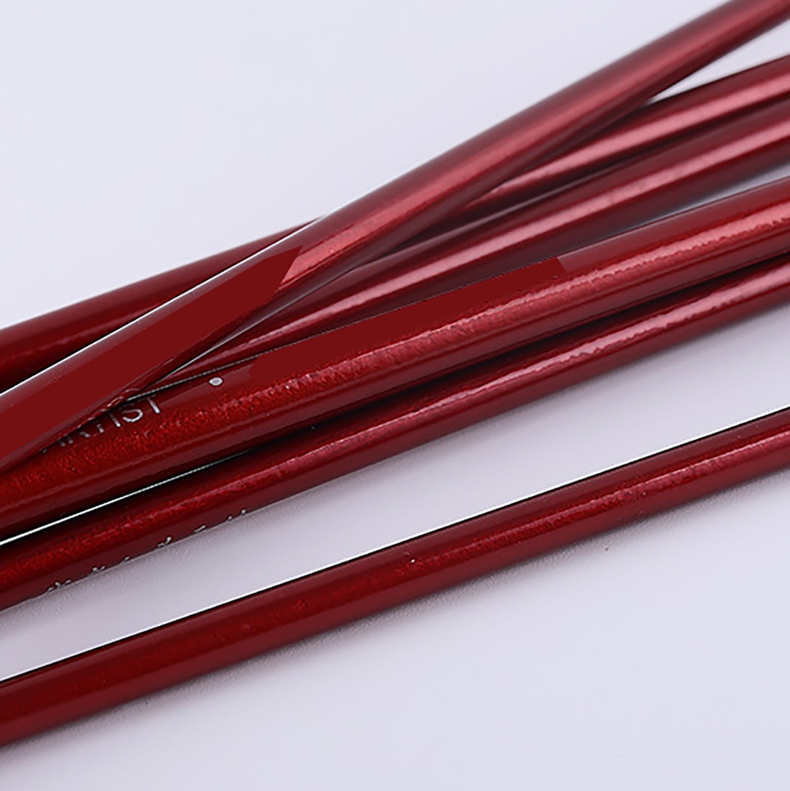 Set di 6 pennelli in visone di alta qualità a forma di ventaglio a coda di pesce, asta in legno di betulla rossa, penna per pittura acrilica, acquerello, guazzo, forniture artistiche, pennelli per pi