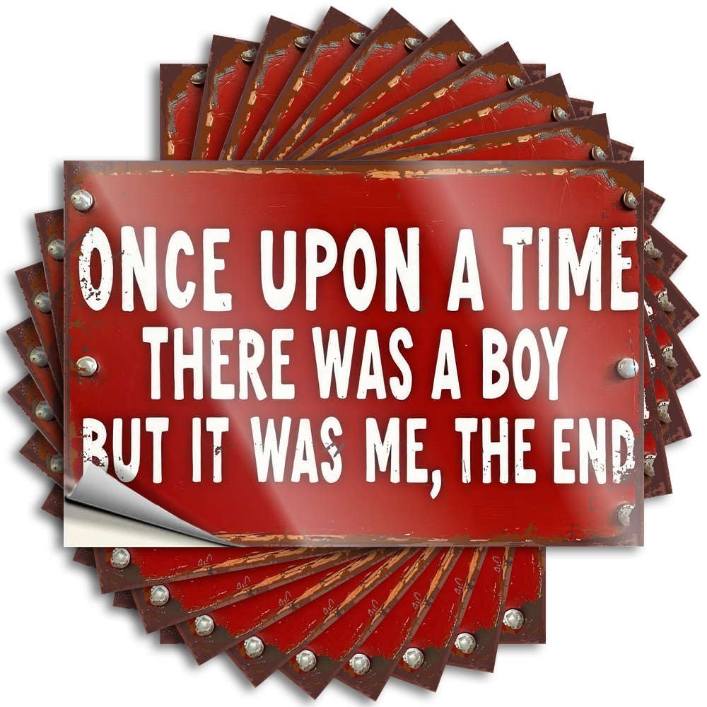 Once Upon A Time There was A Boy But It was Me Bath Sets Inside DIY | Tall Quote Laptop Removable Vinyl Sticker Decal(6X9CM)