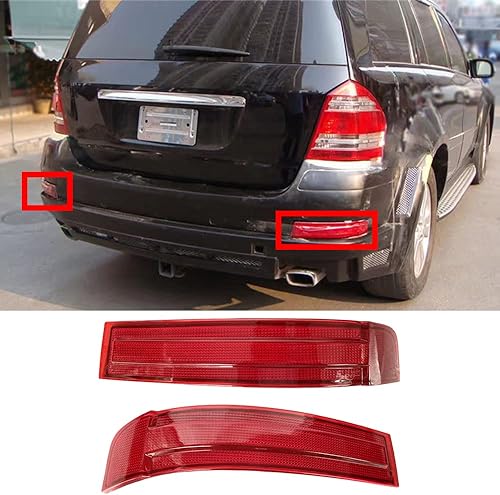 Miniatura 8 de Riloer Reflector de parachoques trasero de lente roja para automóvil, compatible con Mercedes-Benz Gl320 2007-2008, Gl450 2007-2009, Gl550