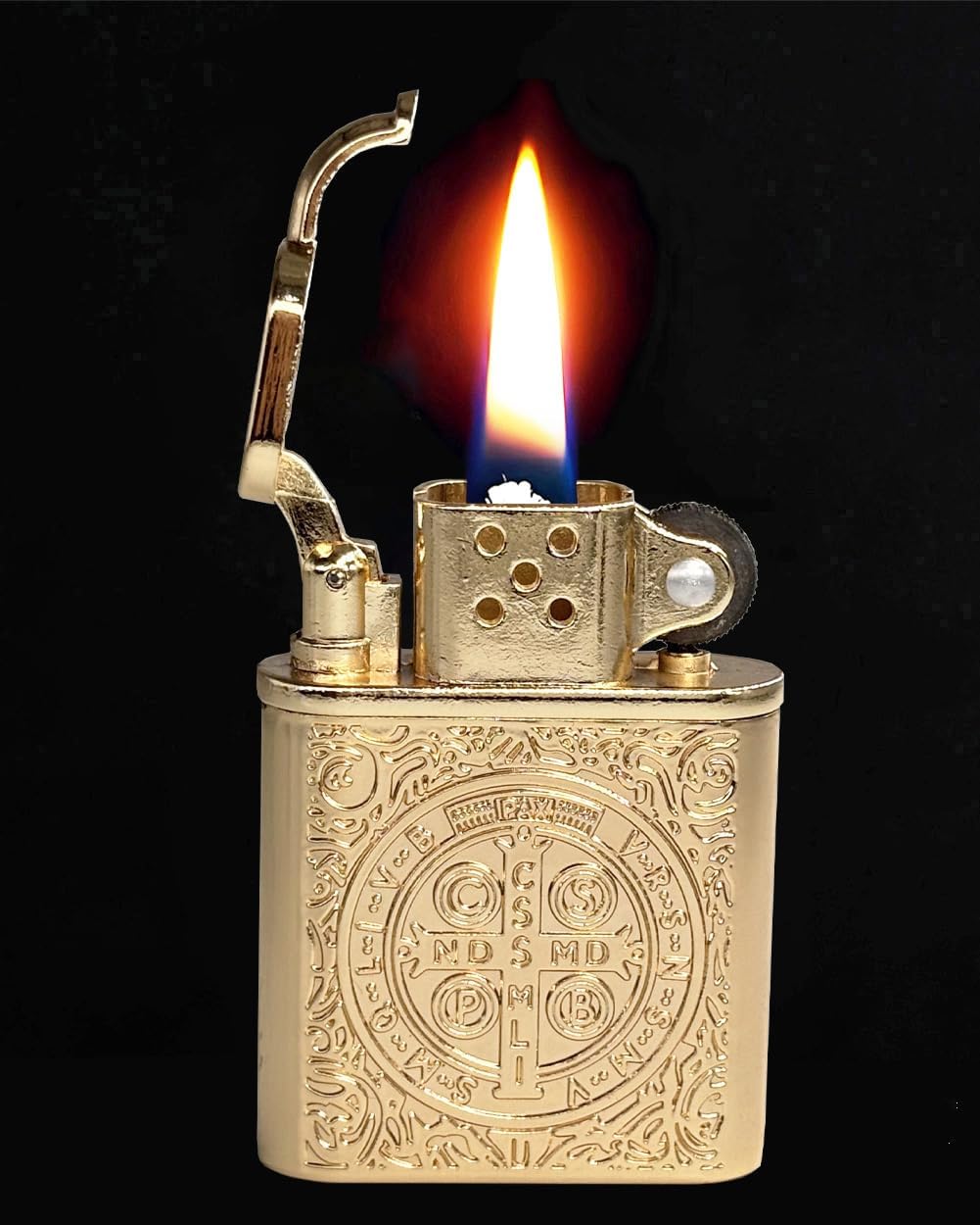 Lighters Vintage Trench Lighter Creative Butane Personality Lighter for Collection/Decorative/Gift/Present (Butane Not Included) (Gold)