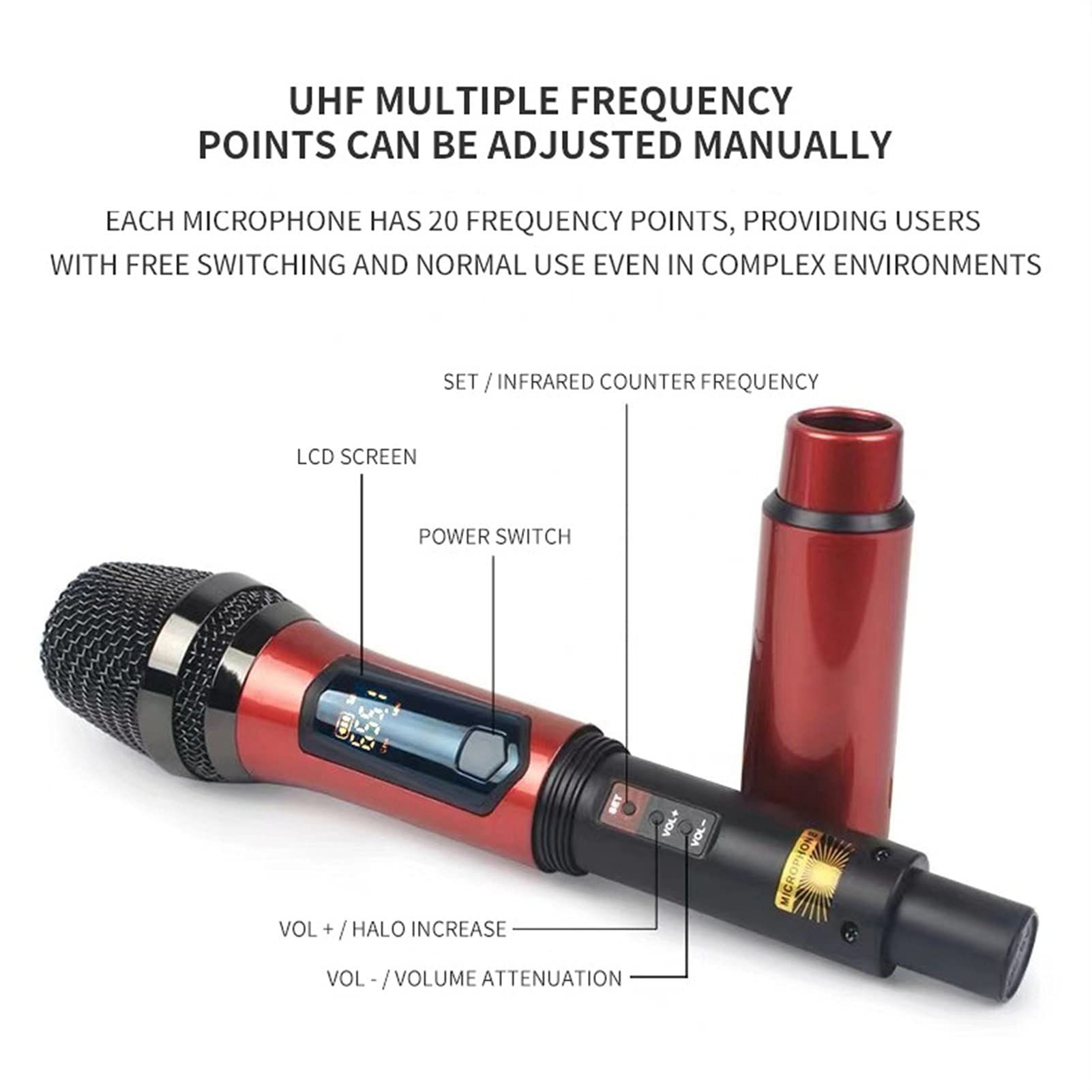 mikrofon do śpiewania profesjonalny dynamiczny mikrofon ładowany UHF bezprzewodowy mikrofon ręczny z USB 6,35 mm 3,5 mm do głośnika karaoke dla dzieci głośnik bluetooth