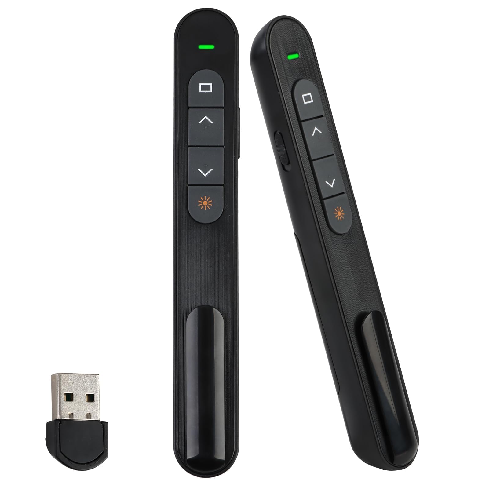 Pilot USB do komputera Powerpoint, prezentacja pilota 100M | USB Zapette Clicker PC, bezprzewodowy Bluetooth, 2,4 GHz, do Windows/Mac PC, czarny