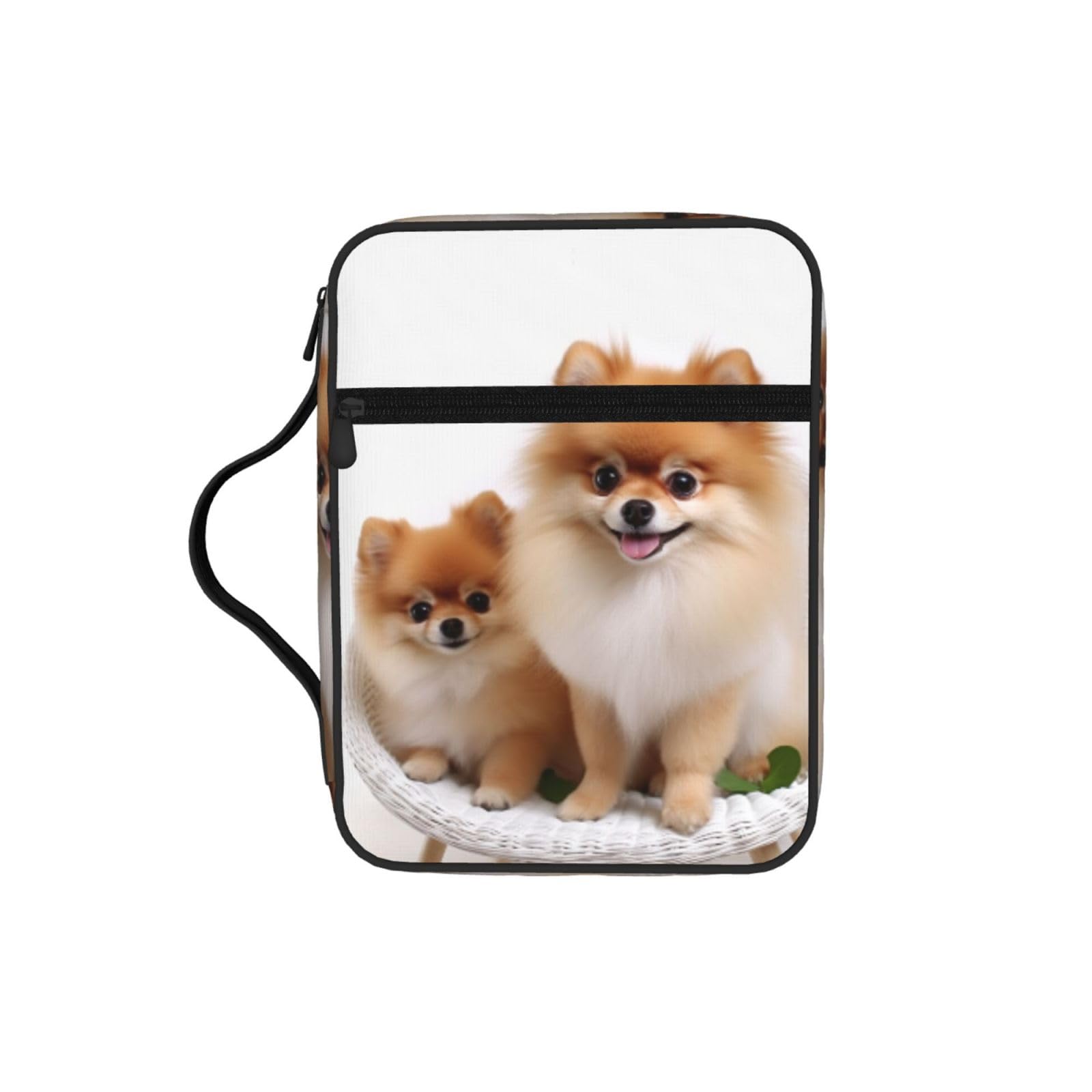 Cute Pomeranian Bible Cover Case Waterproof Bible Bag With Handle Organizer Storage Book Cover For Bible Study