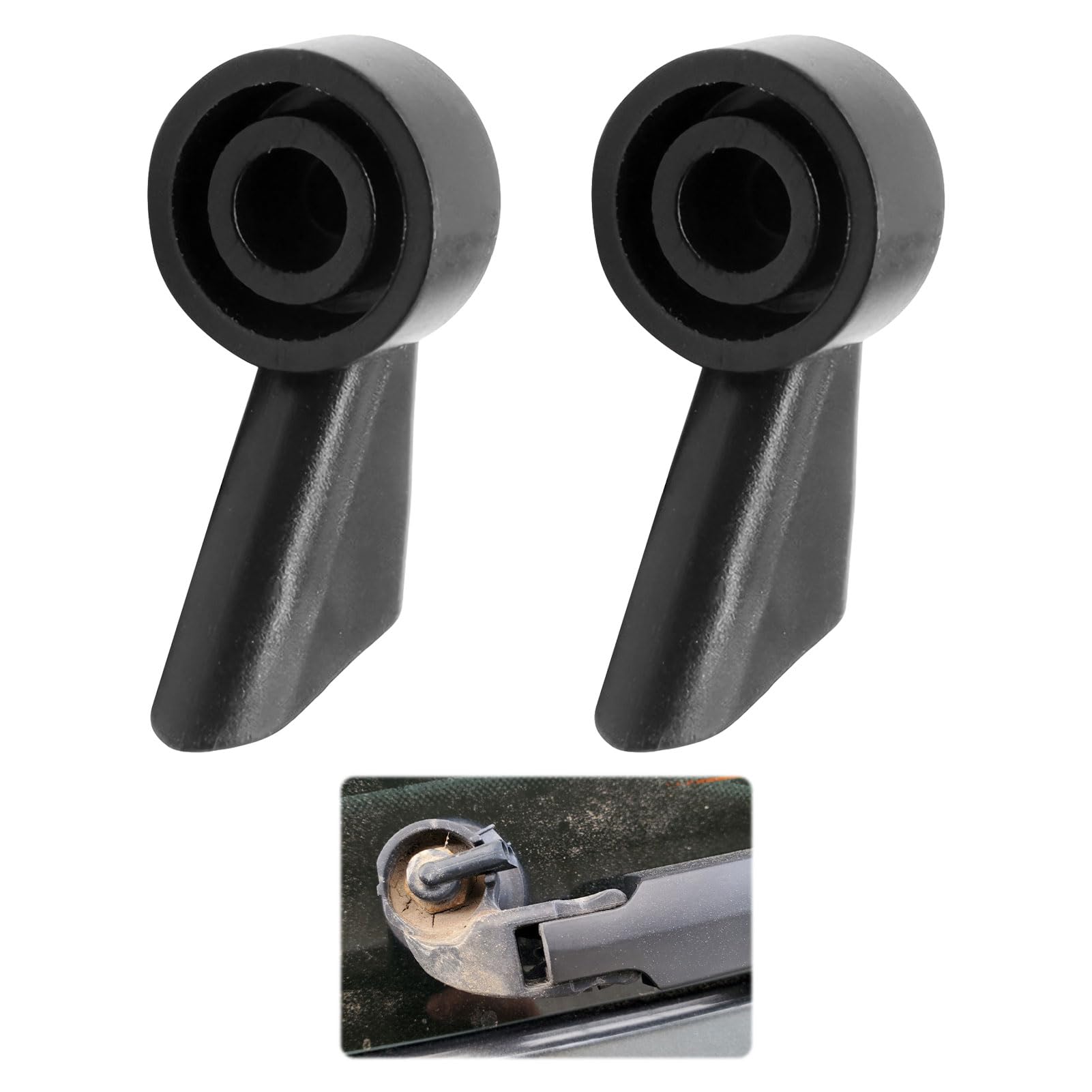 2Pcs Windshield Jet Washer Spray Nozzles,ABS Windshield Rear Wiper Washer Nozzle Spray Jet fit A3 for Car Replacement Parts,Windscreen Washer Jets for A1 A3 A4 A6 Q3 Q7 8P 8E9955985- Black