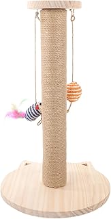 NUSITOU Poste Arranhador De Gato Sisal Poste Arranhador De Brinquedo Para Gatos De Interior Brinquedos Para Gatinhos Poste Arranhador De Madeira Maciça Para Gatos De Interior Poste
