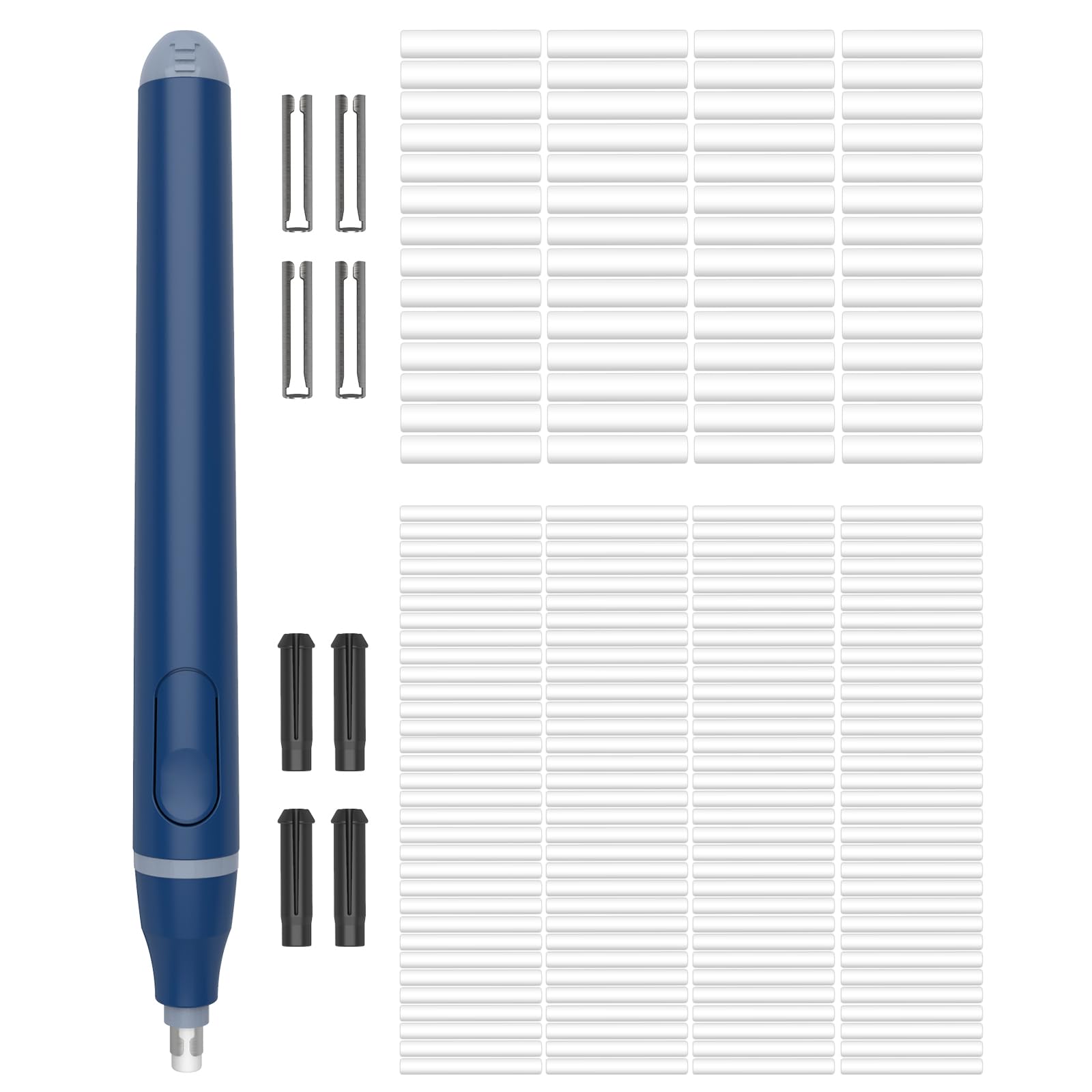 Electric Eraser, Automatic Pencil Eraser with 220 Eraser Refills, 2 Eraser Sizes, Battery Operated, Comfort Grip Art Eraser for Drawing, Ideal for Artists, Students, Sketch, Engineers, Blue