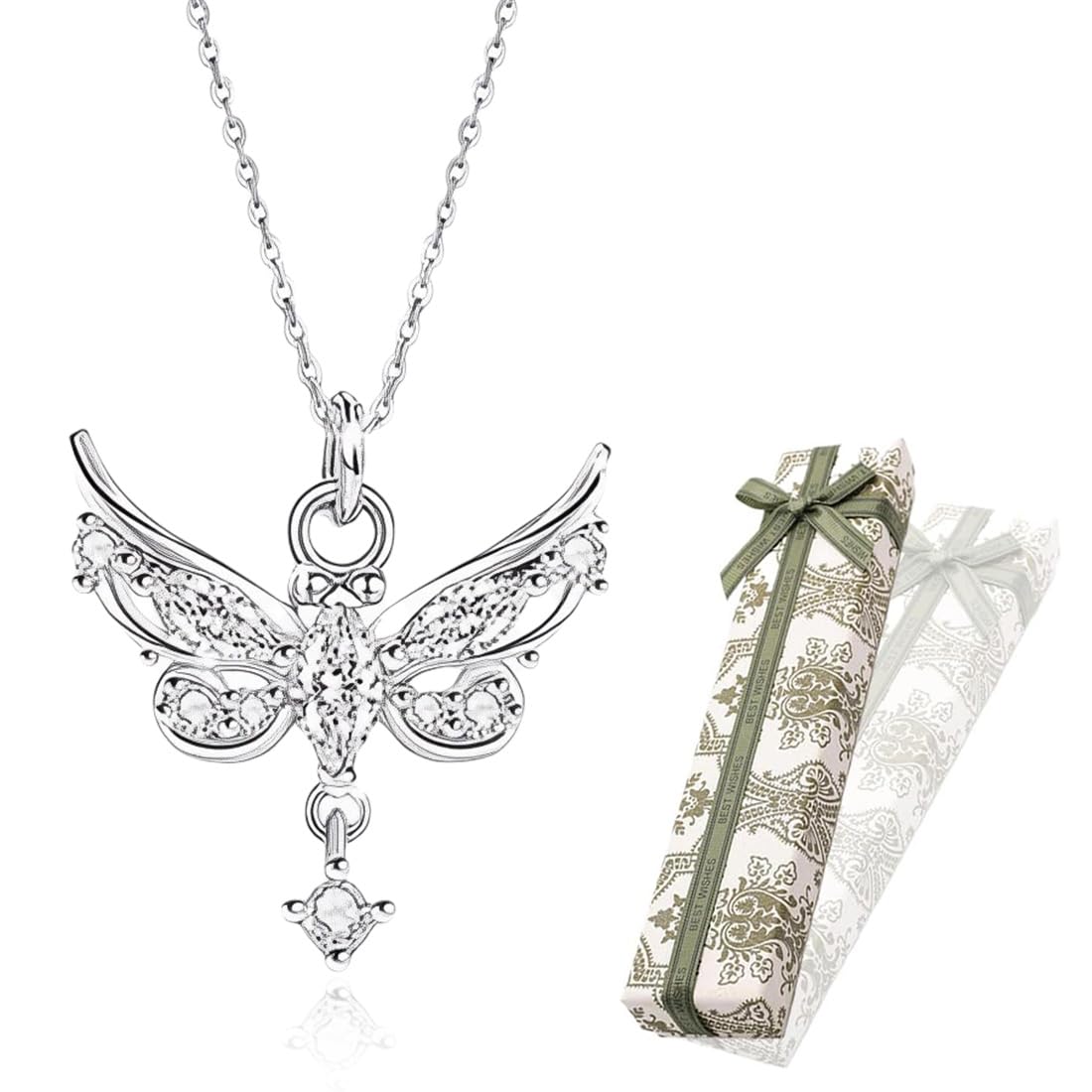Collana Angelo Custode In Argento 925 Con Zirconia - Regalo Di Battesimo Per Bambine E Ragazze - 4